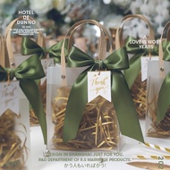Gift Bag with Ribbon Raffia Door Gift Bag Thank You Bag Wedding Bag Transparent Frost Gift Bags Berkat Kahwin