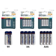 [ Grabbit ] Super Heavy Duty Battery 9V / AA / AAA Bateri