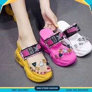 HNK STORE - WEDGES SANDALS 8CM HIGH HEEL PARTYWanita SYNTHETIC MATERIAL FS 255