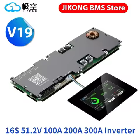 JK BMS V19 Bms 16s 51.2v Lifepo4 100A 200A 300A JK Home Energy Storage BMS Active Balance 1-2A LiFeP