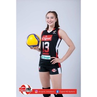 FREE CUSTOMIZE OF NAME AND NUMBER CIGNAL VOLLEYBALL WOMEN'S JERSEY BLACK FREE PERSONALIZE NAME
