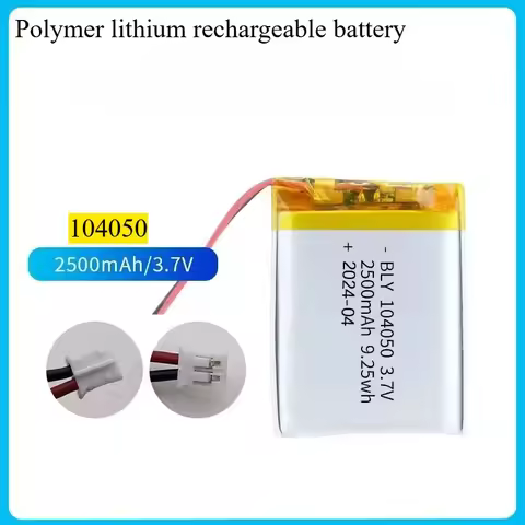 104050 Polymer Lithium Rechargeable Battery 3.7V 2500mAh for GPS Navigator Bluetooth Headset PS4 Gam