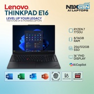 Lenovo ThinkPad E16 Laptop | 16″ FHD | Ryzen 7 7730U | AMD Radeon 1GB | 512GB SSD | Lightweight Busi