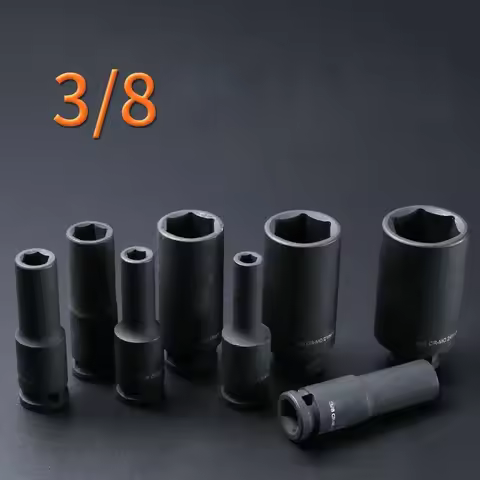 1Pcs 3/8”Drive 6-Point Deep Socket Head 10mm Hole Hex Extension Sleeve Head 8/9/10/11/12/13/14/15/16