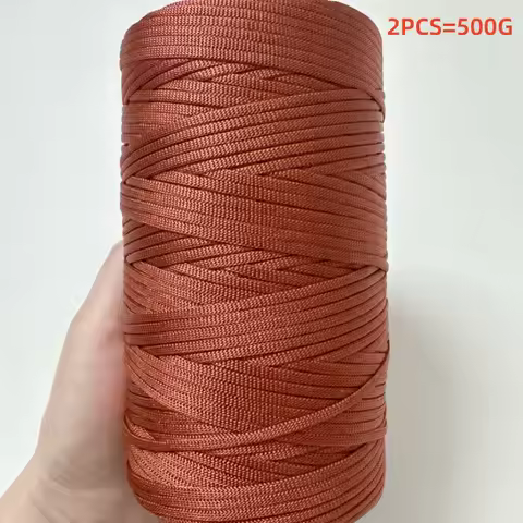 2PCS 2.5mm Ice Silk Thread Summer Crochet Yarn for DIY Knitting Bag Shoes Flat Hollow Yarn Hand-knit