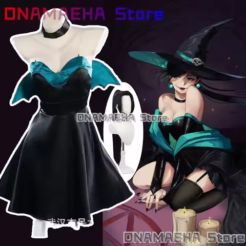 Halloween Sage Cosplay Game Valorant Costume Bandeau women's Dress+Witch Hat Set Anime Sage Role-pla