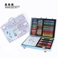 Crayons Watercolor Pens Pencils96Stationery Pencil Sharpener Gift Box Drawing Book Set Supplies Eras