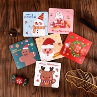 (5Pcs)Ins Christmas greeting card square folding card Christmas Eve gift card New Year Thanksgiving greeting card