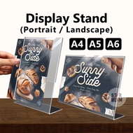 Display L-Stand Acrylic A4 A5 A6 Transparent Display Stand Card Stand For Restaurant/QR Code/ Events