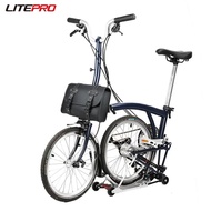Litepro Folding Bicycle Retro Leather Front Bag For Brompton Dahon Bike Waterproof Portable Storage 