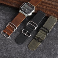 ✨Hot Sale Adapt to Casio SHOCK Genuine Leather Strap GM-5600 Small Square Metal First Layer Cowhide Strap 18MM Male