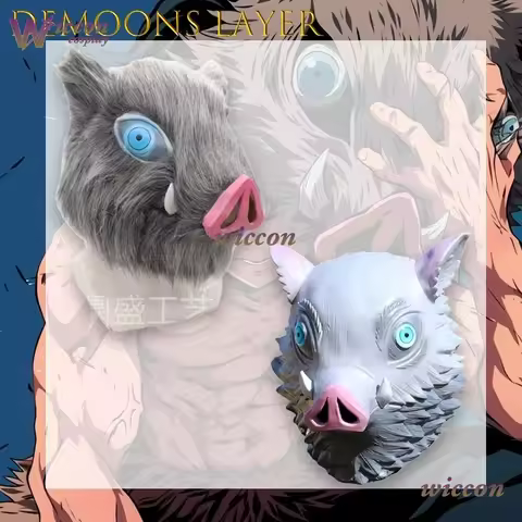 YesOk Anime Hashibira Inosuke Mask Helmet Kime TsuNoY Aiba Cosplay Hood Hair Pig Mask Headwear Hallo