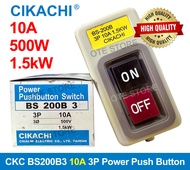 CKC Cikachi 3 Pole Power Control Push Button Switch with Iron Box (BS200B3 10A / BS215B3 15A)