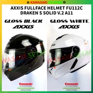 AXXIS HELMET FU112C DRAKEN S SOLID V.2 A11 GLOSS BLACK/GLOSS PEARL WHITE