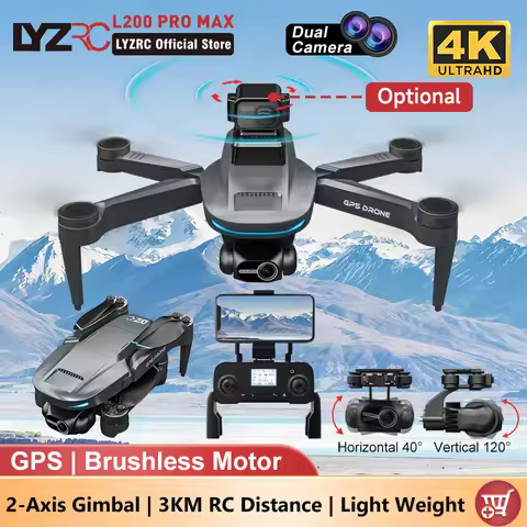 LYZRC L200 PRO MAX 2-Axis Gimbal Camera Drone 4K Professional GPS Brushless 360 Obstacle Avoidance 5