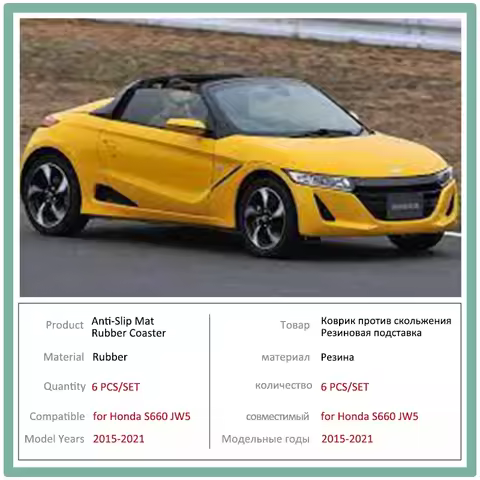 Anti-Slip Dust Gate Mat Cup Groove Pads for Honda S660 JW5 2015 2016 2017 2018 2019 2020 2021 Hole P
