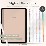 數碼 Digital Notebook, Goodnotes Notebook 12 hyperlink, Notebook with Tab