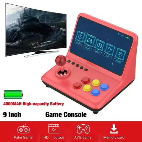 S 9-inch A12 Arcade Joystick Game Box Retro Gaming Console HD Output 32GB 2000 Games Classic Video G