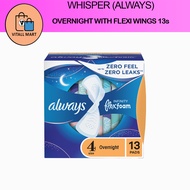 Whisper Always Infinity Pad 30cm Overnight with Flexi Wings 13s