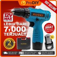 PRODIY KUOKI Cordless Drill 12V Drill Elektrik Cordless Drill Tool Drill Set Murah Drill Battery Cordless Screwdriver