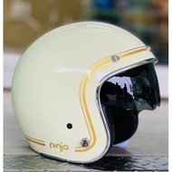 KK Safety Helmet, K806 (S)/806, J5 Double Line Sunglasses Retro Hat, Milk White