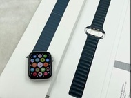 蘋果 Apple Watch SE 44mm 一代 LTE版 銀 WatchSE 皮革鍊紋錶帶