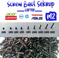 screw baut sekrup laptop asus lenovo toshiba acer dell hp m2 m2.5 m3 - m 2*8 hitam