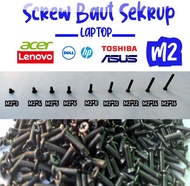 screw baut sekrup laptop asus lenovo toshiba acer dell hp m2 m2.5 m3 - m 2*16 hitam