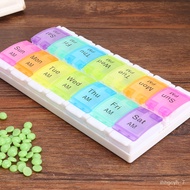 YQ2 PP Pills Box Weekly Rainbow Pill Case Portable Medicine Tablet Organizer Whole Month Medicine Organizer