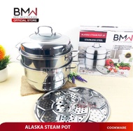 READY STOK TERLARIS PALING LAKU PROMO COD Panci Kukus Steamer Pot BMW ALASKA 3 Susun Dandang Stainle