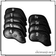 [ChiwanjifcMY] 9x Skull Golf Iron Headcover Black Club Head Covers Anti-Scratch Irons