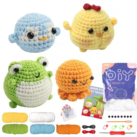 Animal Family Crochet Kit for BeginnersCrochet Starter Kits,DIY Crochet Kit For Beginners,Crocheting