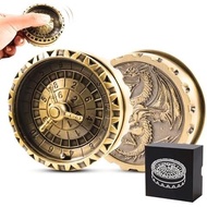 Froggod Roulette Dice Spinner – 1pc Metal DND Spinner with 3D Relief | Mechanical DND Dice with Gift