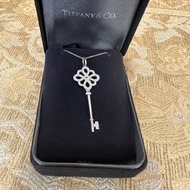 Tiffany 750白K金帶鑽結型鑰匙項鍊