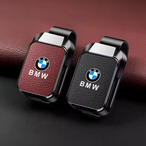 For BMW M 50th E39 E46 E60 E70 E91 E92 F10 F40 G01 X3 X5 X6 X7 Leather+ABS Car Sun Visor Glasses Cli