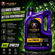 AUREX 0W20 (4 Liter) Fully Synthetic Engine Oil API SQ GF-7A -Proton, Perodua, Honda, Nissan, Toyota