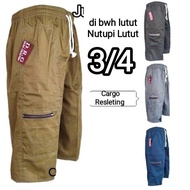 KATUN JUMBO Zipper Cargo Pants 3/ Cotton Drawstring Pants4/ Shorts Men's Pants Elderly Pants Cargo S