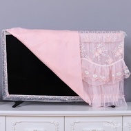 YQ17 TV Cover Dust Cover Hanging LCD55Inch32Inch Curved Surface65Lace Cover Cloth Fabric TV Cover Wall Hanging
