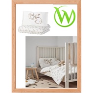 Duvet cover and 1 baby bed pillow case made of soft, comfortable satin, safe for babies RODHAKE Duve