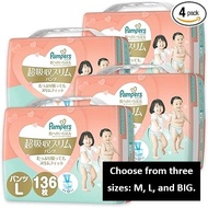 【P&G】 Pampers [Pants M, L, Big Sizes] Skincare Super Absorbent Slim Pants Diapers M (6-12kg) 168 dia