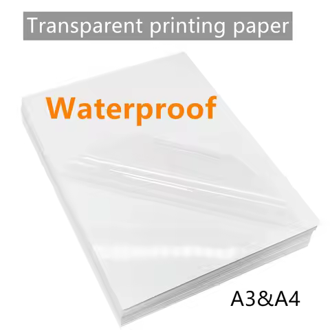 50/10 Sheet Sticker Paper Waterproof Printing Paper Transparent Vinyl Sticker A4 Inkjet White Glossy
