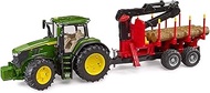 Bruder John Deere 7R 350 with Forestry Trailer and 4 Trunks