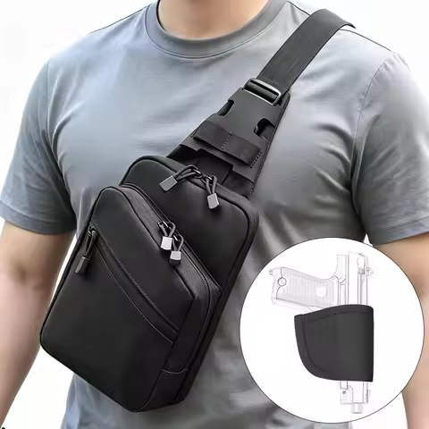 Tactical Pistol Gun Bag Concealed Carry Gun Storage Pouch with Gun Holster Crossbody Shoulder Gun Ba