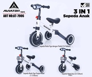 Sepeda Keseimbangan EXOTIC ET709 ET5511 ET-5511 ET-709 AVIATOR AT-7905 AT7905 Tricycle Anak (3 in 1)