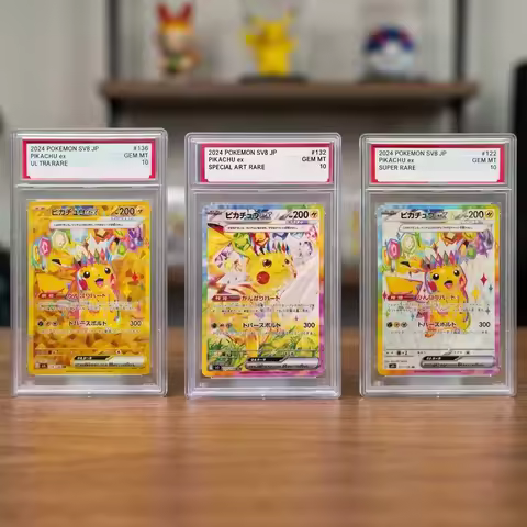 DIY Rating Card TCG Collection 2024 Pikachu EX SV8 Super Electric Breaker SR SAR UR Full Art Holo Di