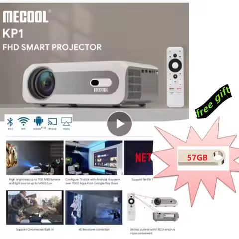 MECOOL KP1 1080P Projector Home Theater FULL HD 14000 Lumens Display Device for office Movie 5'' LCD