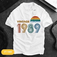 Year of Birth T-shirt from 1989 to 1997 | Thick Fabric - Export standard collar