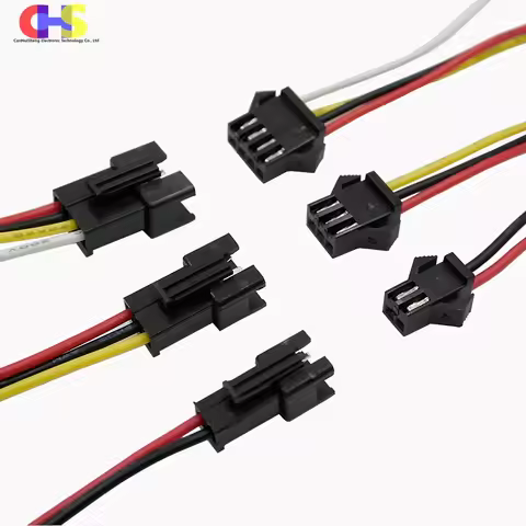 10PCS JST SM 2/3/4Pin 2.54mm Male to Female Connector Cable 22AWG 10/15/20cm Length for LED Strip Li