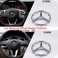 ตราสัญลักษณ์พวงมาลัยรถยนต์1ชิ้น52มม./57มม. สำหรับ Benz A B C E G S R ML SL CLK CLS GLA 300 500 560 W