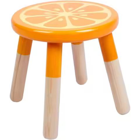 9 Inch Kids Solid Hard Wood ruit Chair, Crated Hand-Painted Wood with Assembled our-Legged Sitting S